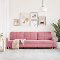 SOFA 3-OSOBOWA RÓŻOWA 210CM OBITA AKSAMITEM