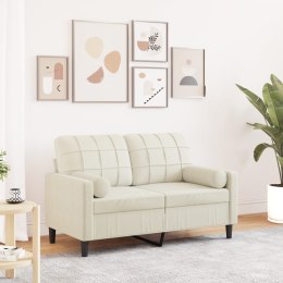 2-OSOBOWA SOFA Z PODUSZKAMI KREMOWA 120CM AKSAMIT