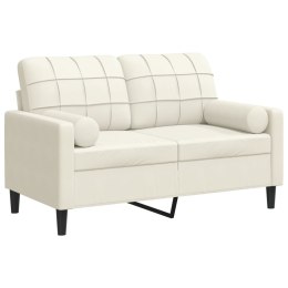 2-OSOBOWA SOFA Z PODUSZKAMI KREMOWA 120CM AKSAMIT