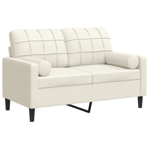 2-OSOBOWA SOFA Z PODUSZKAMI KREMOWA 120CM AKSAMIT