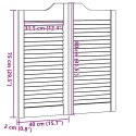 DRZWI WAHADŁOWE ŻALUZJOWE 1 PARA 80X80CM LITE DREWNO SOSNOWE