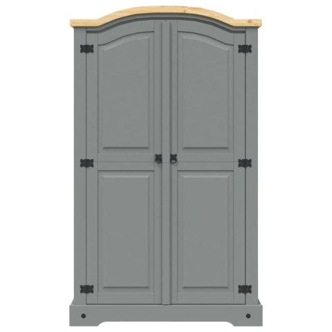 SZAFA SOSNOWA W MEKSYKAŃSKIM STYLU CORONA 2-DRZWIOWA SZARA