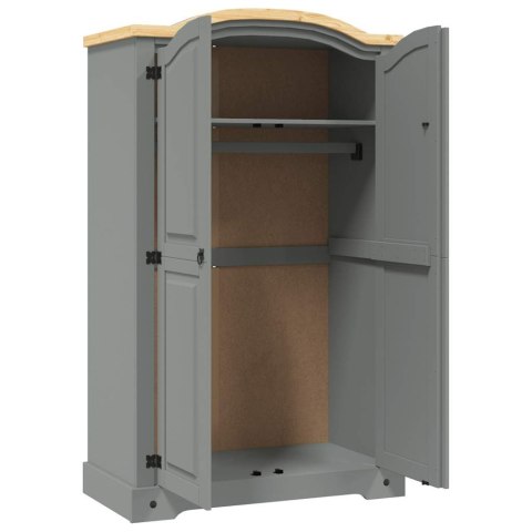 SZAFA SOSNOWA W MEKSYKAŃSKIM STYLU CORONA 2-DRZWIOWA SZARA