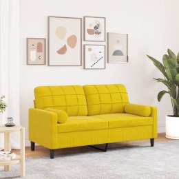 2-OSOBOWA SOFA Z PODUSZKAMI ŻÓŁTA 140CM AKSAMIT