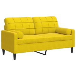 2-OSOBOWA SOFA Z PODUSZKAMI ŻÓŁTA 140CM AKSAMIT