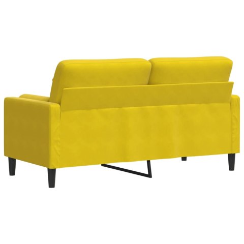 2-OSOBOWA SOFA Z PODUSZKAMI ŻÓŁTA 140CM AKSAMIT