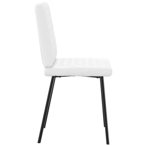 KRZESŁA STOŁOWE 2 SZT. BIAŁE OBITE SZTUCZNĄ SKÓRĄ