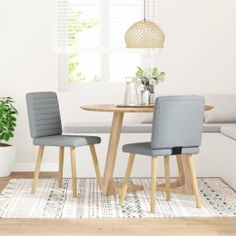 KRZESŁA STOŁOWE 2 SZT. JASNOSZARE OBITE TKANINĄ