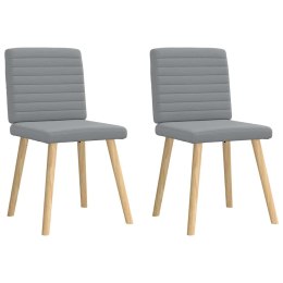 KRZESŁA STOŁOWE 2 SZT. JASNOSZARE OBITE TKANINĄ