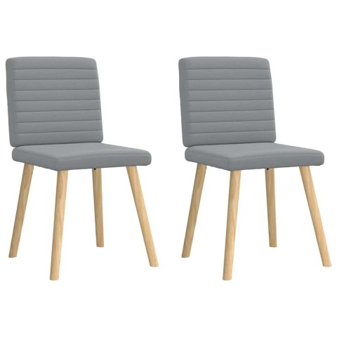 KRZESŁA STOŁOWE 2 SZT. JASNOSZARE OBITE TKANINĄ