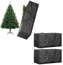 TORBY NA PODUSZKI OGRODOWE 2 SZT. CZARNE 150X75X75CM PE