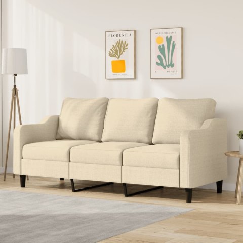 3-OSOBOWA SOFA KREMOWA 180CM TAPICEROWANA TKANINĄ