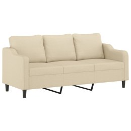 3-OSOBOWA SOFA KREMOWA 180CM TAPICEROWANA TKANINĄ