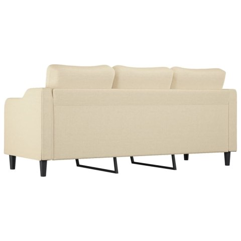 3-OSOBOWA SOFA KREMOWA 180CM TAPICEROWANA TKANINĄ