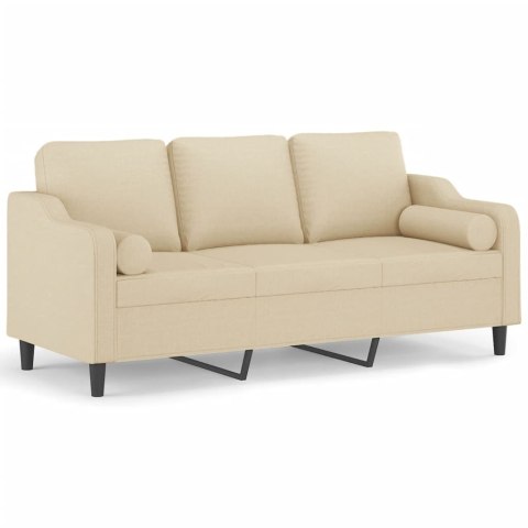 3-OSOBOWA SOFA Z PODUSZKAMI KREMOWA 180CM TKANINA