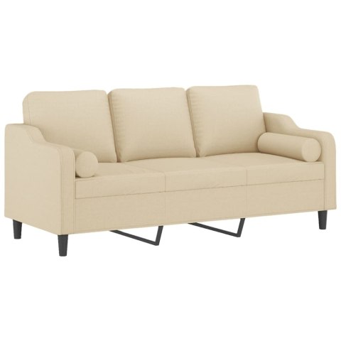3-OSOBOWA SOFA Z PODUSZKAMI KREMOWA 180CM TKANINA