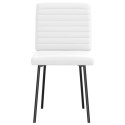 KRZESŁA STOŁOWE 2 SZT. BIAŁE OBITE SZTUCZNĄ SKÓRĄ