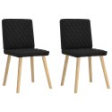 KRZESŁA STOŁOWE 2 SZT. CZARNE OBITE TKANINĄ