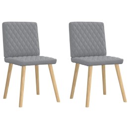 KRZESŁA STOŁOWE 2 SZT. JASNOSZARE OBITE TKANINĄ