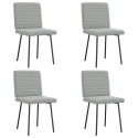 KRZESŁA STOŁOWE 4 SZT. JASNOSZARE OBITE AKSAMITEM
