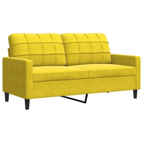 SOFA 2-OSOBOWA ŻÓŁTA 140CM TAPICEROWANA AKSAMITEM