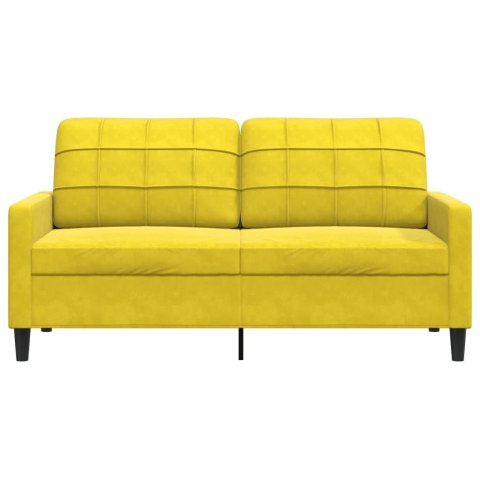 SOFA 2-OSOBOWA ŻÓŁTA 140CM TAPICEROWANA AKSAMITEM