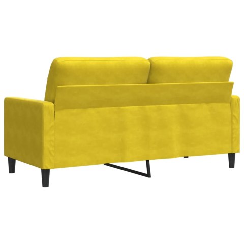 SOFA 2-OSOBOWA ŻÓŁTA 140CM TAPICEROWANA AKSAMITEM