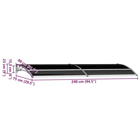 DASZEK NAD DRZWI ZADASZENIE 240X80CM