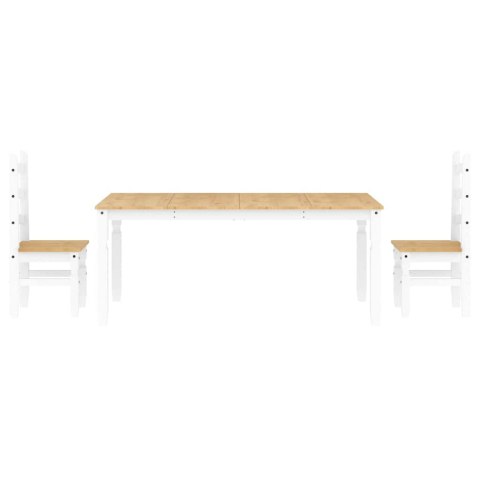 3-CZĘŚCIOWY ZESTAW JADALNY „PANAMA" BIAŁE LITE DREWNO SOSNOWE