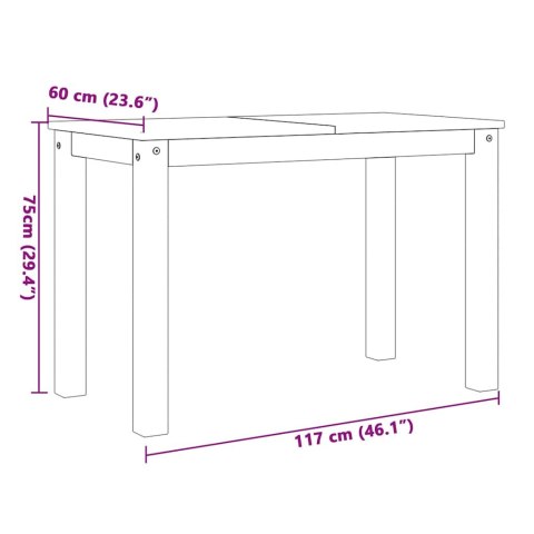 5-CZĘŚCIOWY ZESTAW JADALNY „PANAMA" BIAŁE LITE DREWNO SOSNOWE