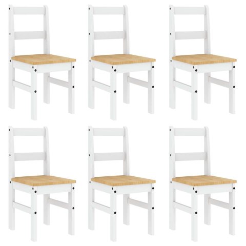 7-CZĘŚCIOWY ZESTAW JADALNY „PANAMA" BIAŁE LITE DREWNO SOSNOWE