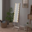 LUSTRO STOJĄCE Z SZAFKĄ NA BIŻUTERIĘ Z LED BIAŁE 34X37X146CM