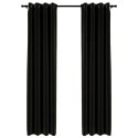 ZASŁONY STYLIZOWANE NA LNIANE 2 SZT. ANTRACYT 140X245CM