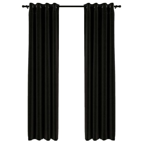 ZASŁONY STYLIZOWANE NA LNIANE 2 SZT. ANTRACYT 140X245CM