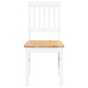 KRZESŁA DO JADALNI 2 SZT. BIAŁE LITE DREWNO GUMOWE