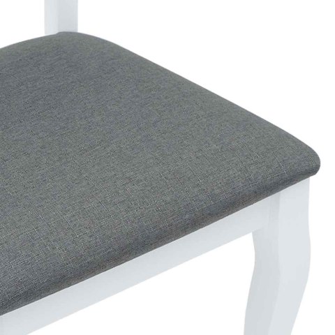 KRZESŁA DO JADALNI Z PODUSZKAMI 2 SZT. BIAŁE LITE DREWNO GUMOWE