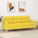 SOFA 3-OSOBOWA JASNOŻÓŁTA 180CM TAPICEROWANA TKANINĄ
