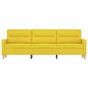 SOFA 3-OSOBOWA JASNOŻÓŁTA 180CM TAPICEROWANA TKANINĄ