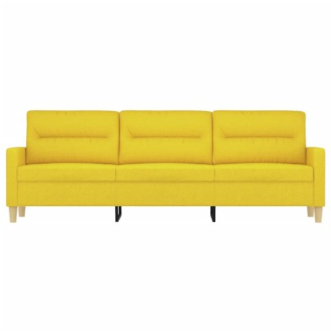 SOFA 3-OSOBOWA JASNOŻÓŁTA 180CM TAPICEROWANA TKANINĄ