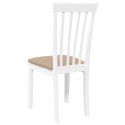 KRZESŁA DO JADALNI Z PODUSZKAMI 2 SZT. BIAŁE LITE DREWNO GUMOWE