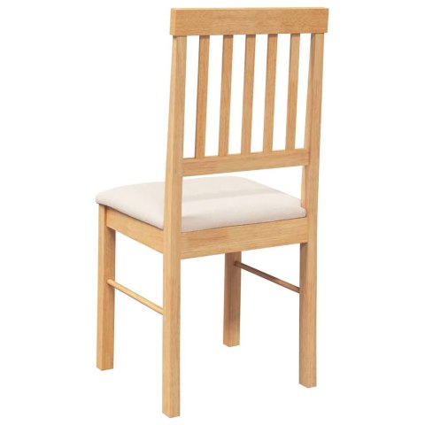 KRZESŁA DO JADALNI Z PODUSZKAMI 2 SZT. LITE DREWNO GUMA