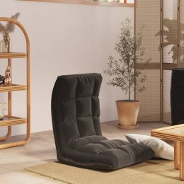 SKŁADANE KRZESŁO PODŁOGOWE CZARNE OBITE TKANINĄ