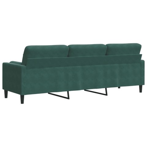 3-OSOBOWA SOFA Z PODUSZKAMI CIEMNOZIELONA 210CM AKSAMIT