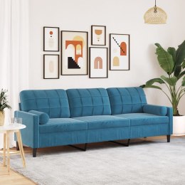 3-OSOBOWA SOFA Z PODUSZKAMI NIEBIESKA 210CM AKSAMIT