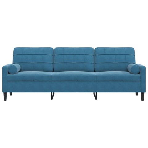 3-OSOBOWA SOFA Z PODUSZKAMI NIEBIESKA 210CM AKSAMIT