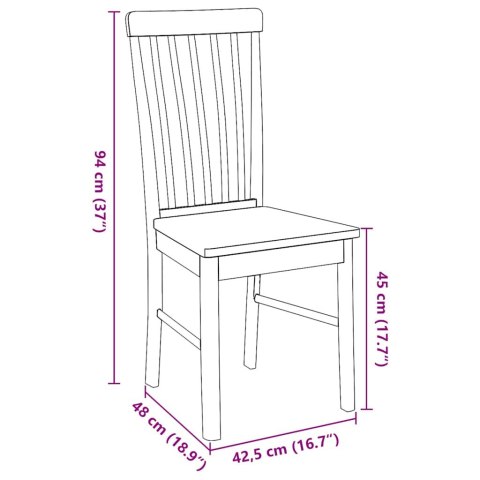 KRZESŁA DO JADALNI 2 SZT. BIAŁE LITE DREWNO GUMOWE