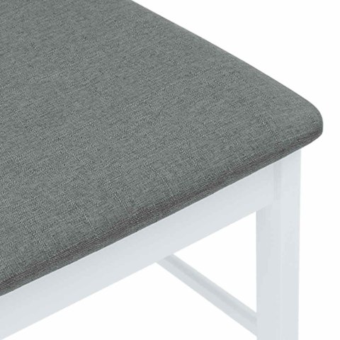 KRZESŁA DO JADALNI Z PODUSZKAMI 2 SZT. BIAŁE LITE DREWNO GUMOWE