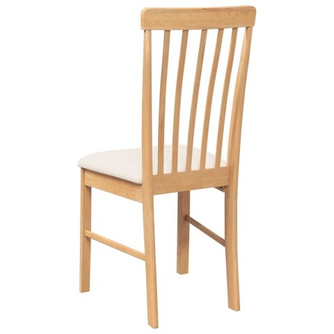 KRZESŁA DO JADALNI Z PODUSZKAMI 2 SZT. LITE DREWNO GUMA