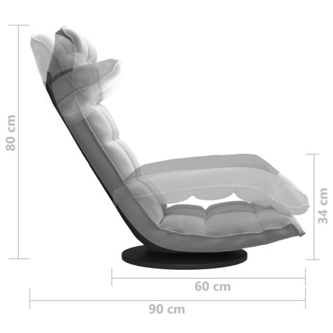 OBROTOWE KRZESŁO PODŁOGOWE JASNOSZARE OBITE AKSAMITEM