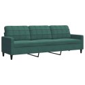 SOFA 3-OSOBOWA CIEMNOZIELONY 210CM OBITA AKSAMITEM